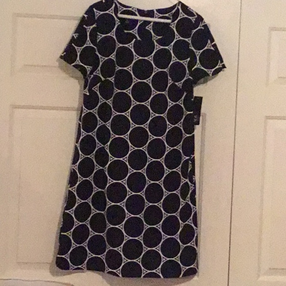 NWT Navy and white geometric dress
